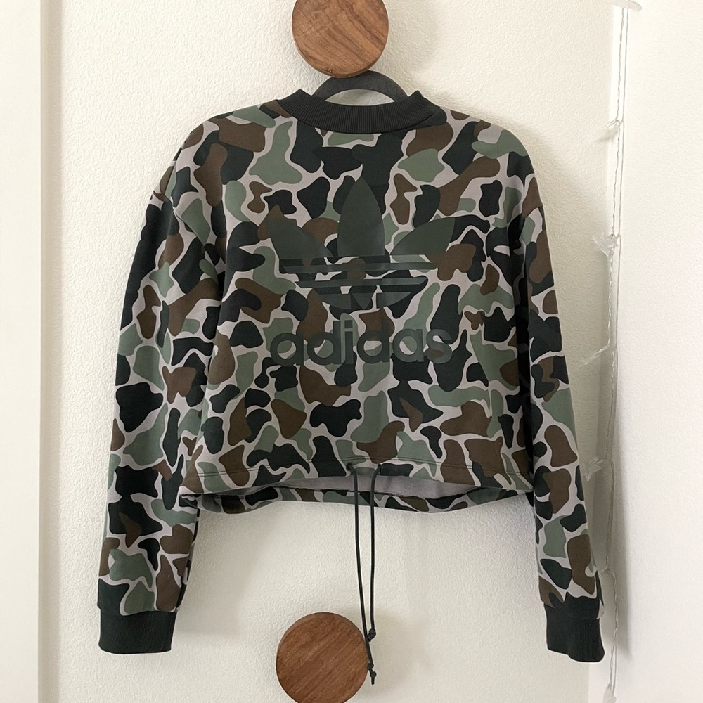 Adidas Crop Top Drawstring Sweater